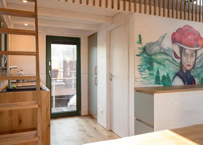 Uriges Tiny Hausboot Mit Kamin Im Winter Auf Der Dove Elbe Botel